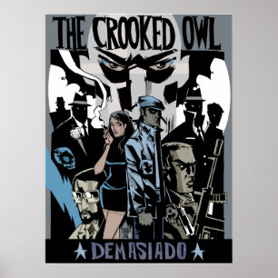 Poster La copie/affiche tordues de hibou
