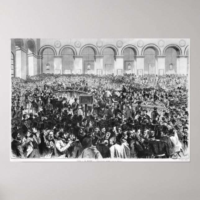 Poster La Corbeille à la Bourse de Paris, 1873 (Devant)