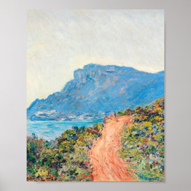 Poster La Corniche près de Monaco par Claude Monet (Devant)