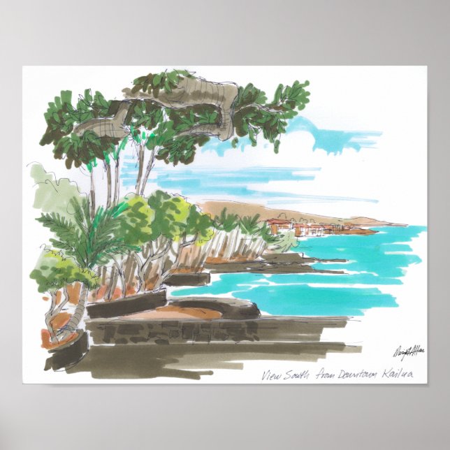 Poster La côte de Kailua-Kona (Devant)