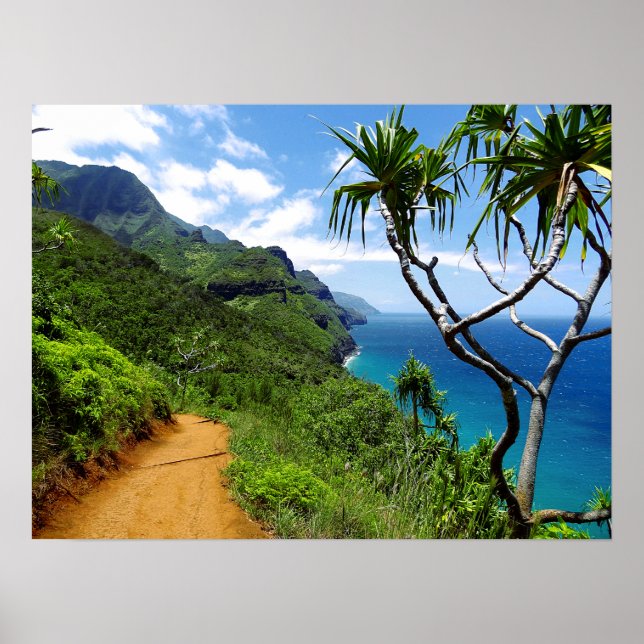 Poster La côte tropicale de Kauai Nepali à Hawaii (Devant)