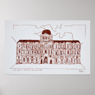 Poster La Cour Carrée  Louvre, Paris, France