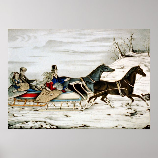 Poster La course de traîneau - 1848 (Devant)