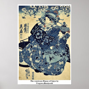 Poster La courtisane Hanao d'Ogiya par Utagawa, Kuniyoshi