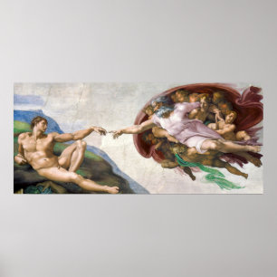 Poster La création d'Adam par Michel-Ange