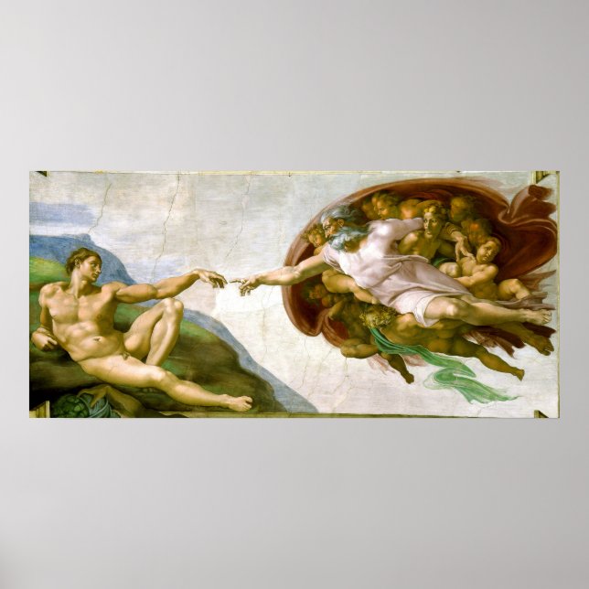 Poster La création d'Adam par Michel-Ange (Devant)