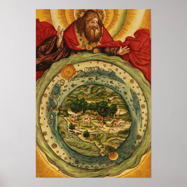 Poster La Création, de la Bible Luther, c.1530 (Devant)