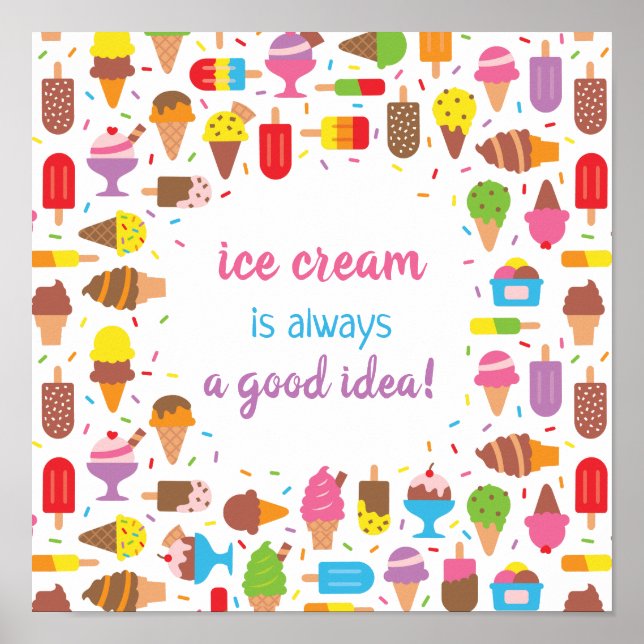 Poster La Crème De Glace Est Toujours Une Bonne Idée Cita (Devant)