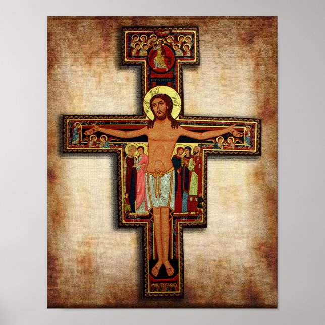 Poster La Croix de San Damiano Image Dévotionnelle. (Devant)