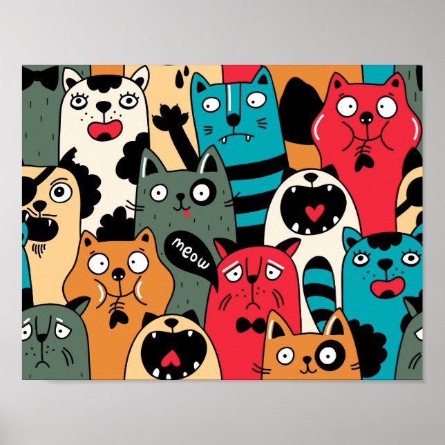 Poster La Crowd of cats (Devant)