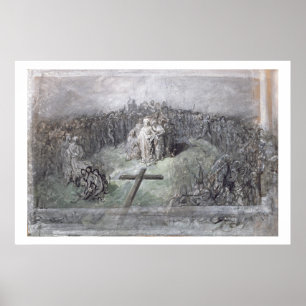 Poster La crucifixion (la semaine et gouache sur le
