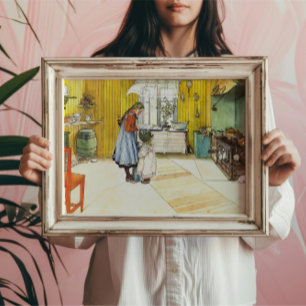 Poster La cuisine Carl Larsson Art suédois fin vintage