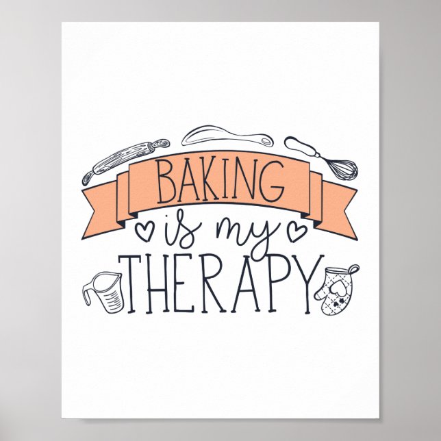 Poster La Cuisine Est Mon Baker Thérapeutique (Devant)