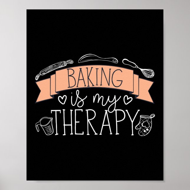 Poster La Cuisine Est Mon Baker Thérapeutique (Devant)