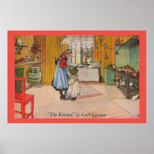 Poster La cuisine par des beaux-arts de Carl Larsson