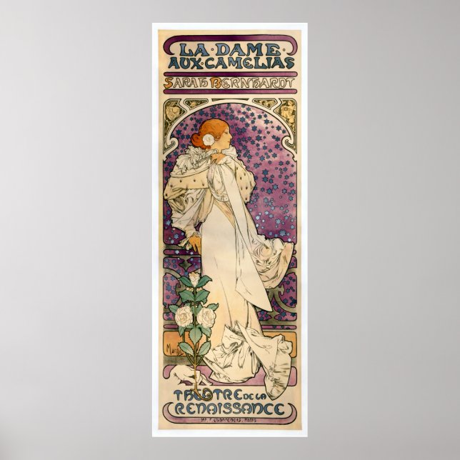 Poster La Dame aux Camélias par Alfons Mucha (1896) (Devant)