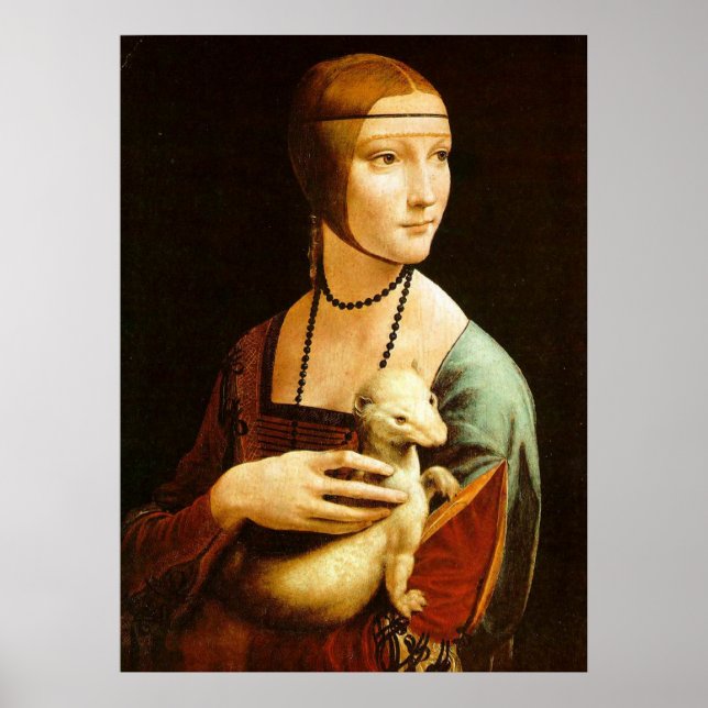 Poster La Dame avec une mine, Léonard de Vinci (Devant)