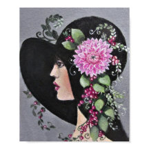 La Dame Dans Un Casquette Décoratif