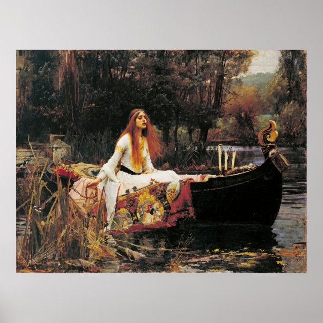 Poster La Dame de Shalott par John William Waterhouse (Devant)