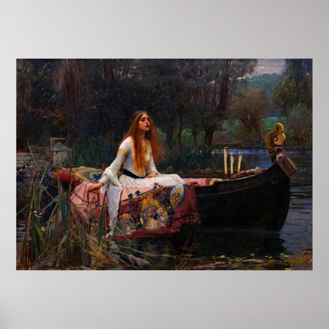 Poster La Dame de Shalott par John William Waterhouse (Devant)
