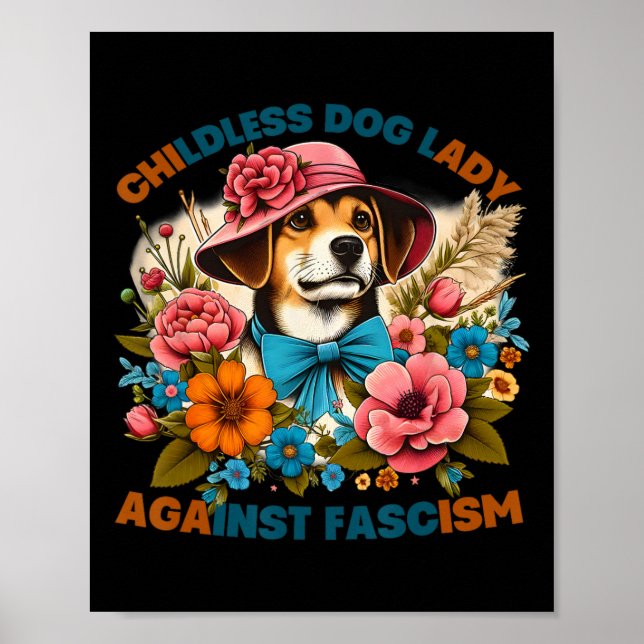 Poster La Dame des Chiens contre le fascisme Voter les pr (Devant)