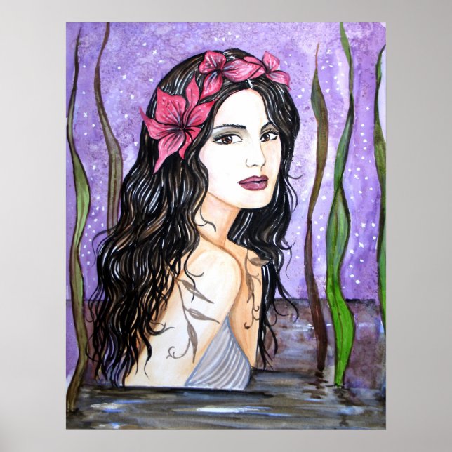 Poster La dame du lac Peinture de contes de fées (Devant)