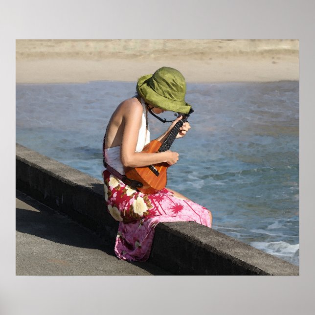 Poster La dame d'Ukulele à Hawaii (Devant)