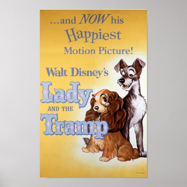 Poster La dame et le tramp jaune (Devant)