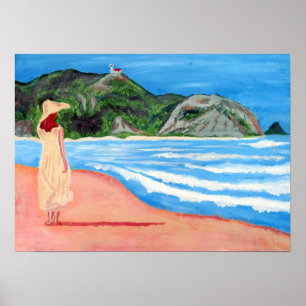 Poster La dame sur la plage