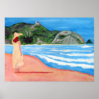Poster La dame sur la plage
