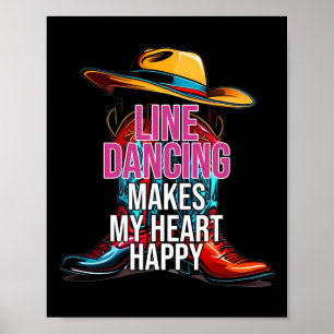 Poster La Danse En Ligne Fait De Mon Coeur Un Pays Heureu