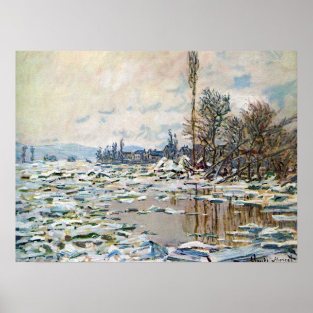 Poster La débâcle des glaces de Claude Monet (Devant)