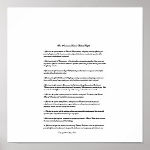 Poster La Déclaration des droits des libéraux américains