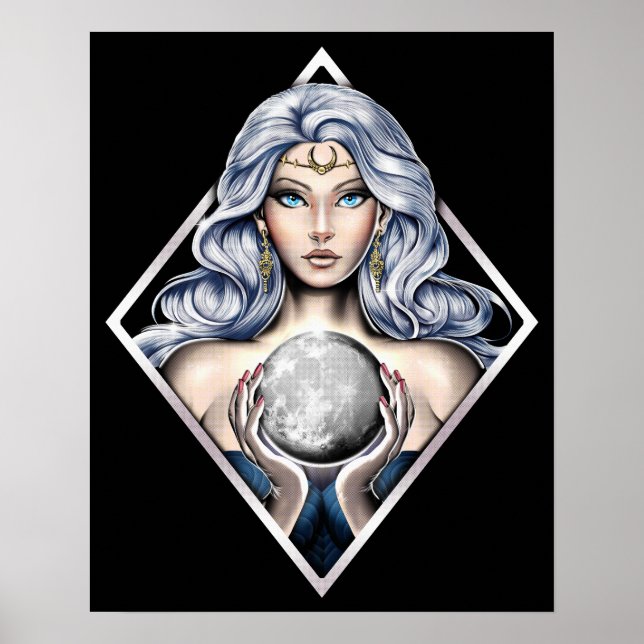 Poster La déesse grecque Moon Nyx (Devant)