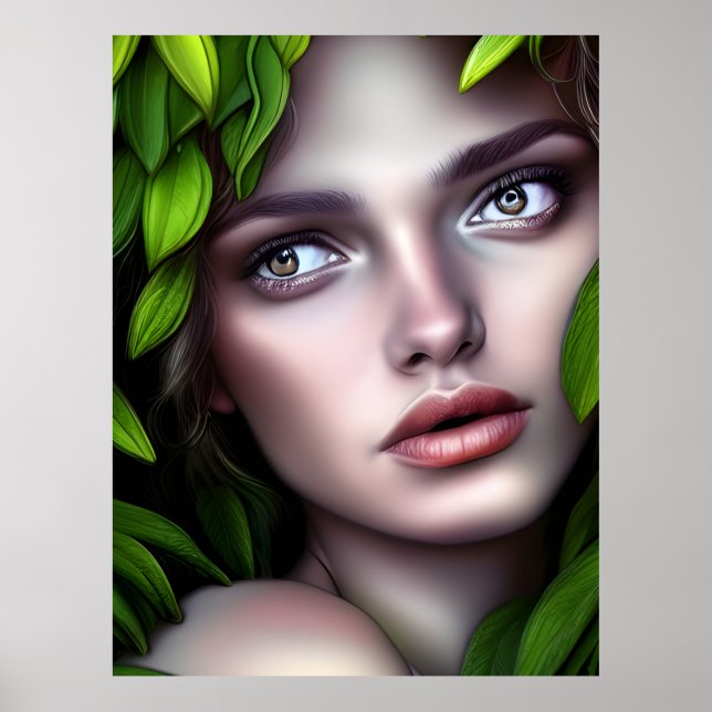 Poster La déesse nature druide Femme imaginaire art (Devant)