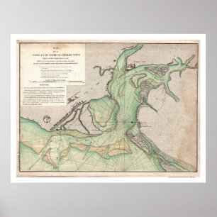 Poster La défense de la carte 1778 de Sc de Charleston