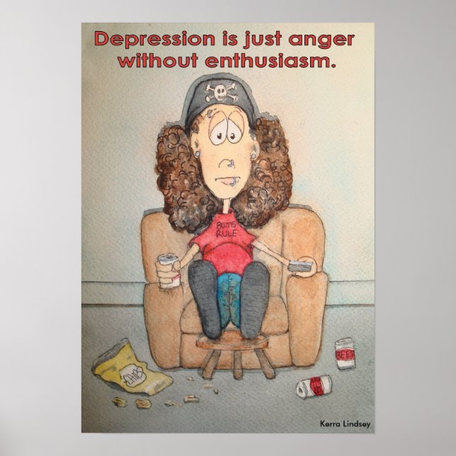 Poster La dépression n'est qu'une colère sans enthousiasm (Devant)