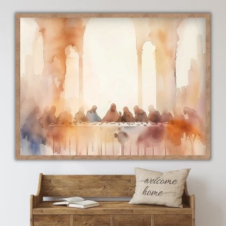 Poster La Dernière Cène, Art Chrétien, Peinture Biblique,