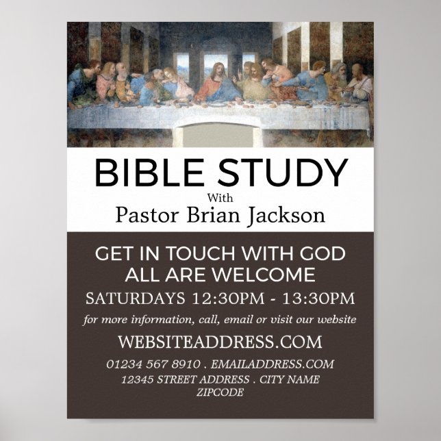 Poster La Dernière Cène, Christian Bible Class Advert (Devant)