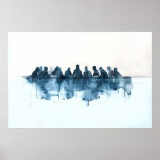 Poster La Dernière Cène Scène biblique à l'aquarelle mini