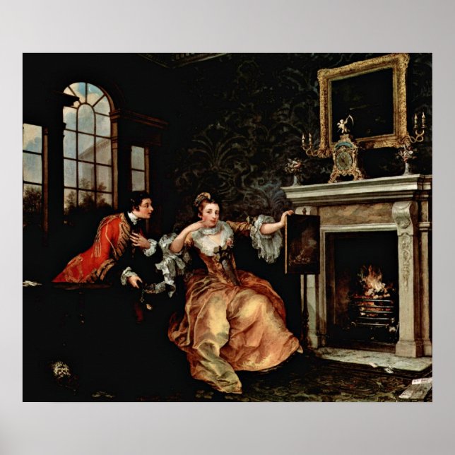 Poster La Dernière prise de la dame. par William Hogarth (Devant)