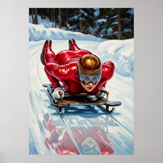 Poster LA DESCENTE EN SKELETON (La descente de squelette)