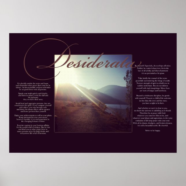 Poster La Desiderata (Devant)