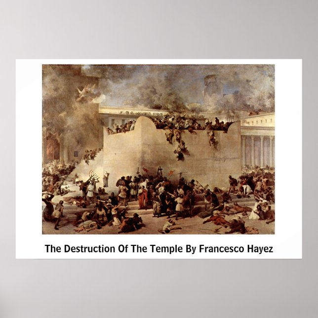 Poster La Destruction Du Temple Par Francesco Hayez (Devant)