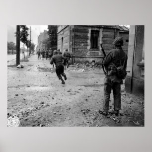 Poster La deuxième guerre mondiale de combats de rues de