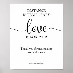 Poster La distance est l'amour temporaire est un signe po