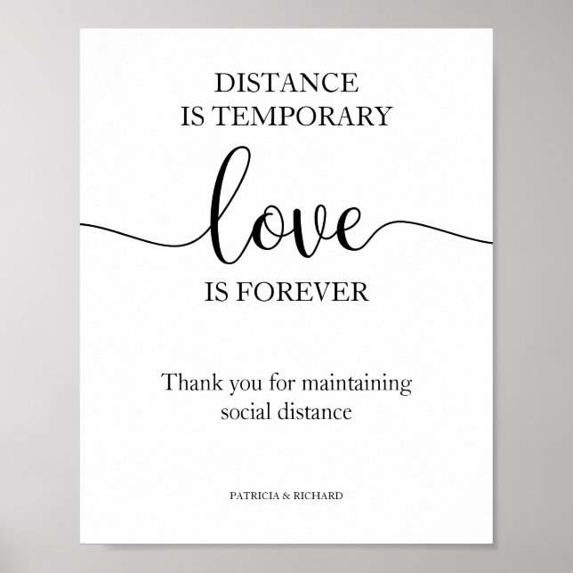 Poster La distance est l'amour temporaire est un signe po (Devant)
