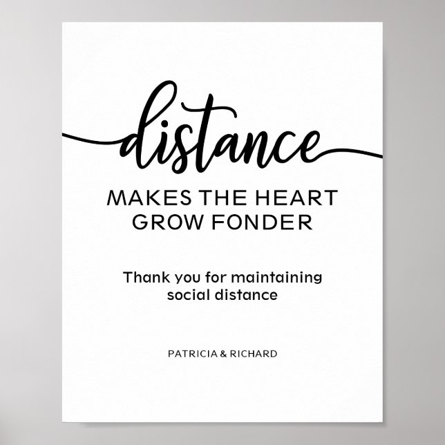 Poster La Distance Fait Croissance Cardiaque Fondeur (Devant)