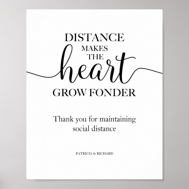 Poster La Distance Fait Croissance Cardiaque Fondeur (Devant)