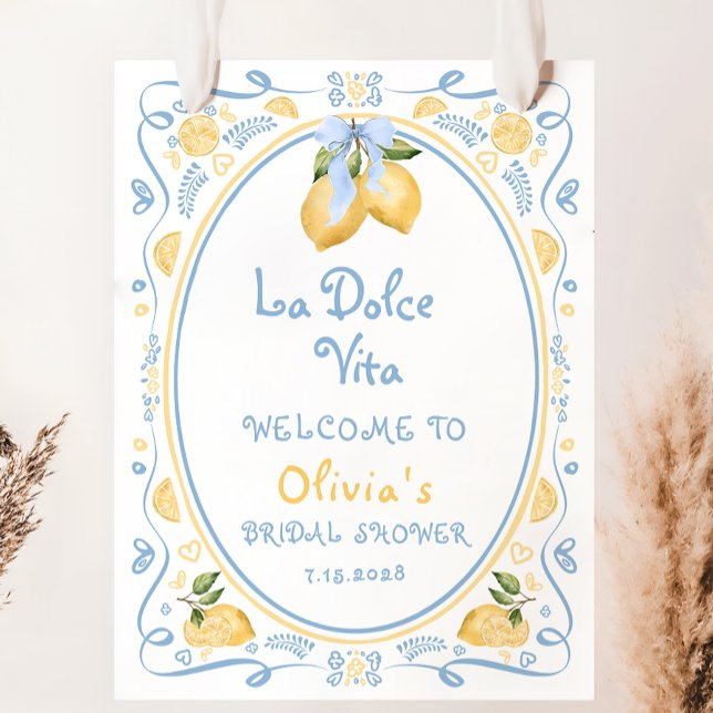 Poster La Dolce Vita Italienne Citron Fête des mariées Bi (Créateur téléchargé)
